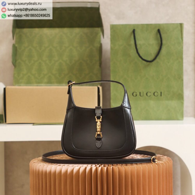 Gucci Jackie 1961 Mini Hobo Bag 637091 10O0G 1000 Women Leather Shoulder Bags Black