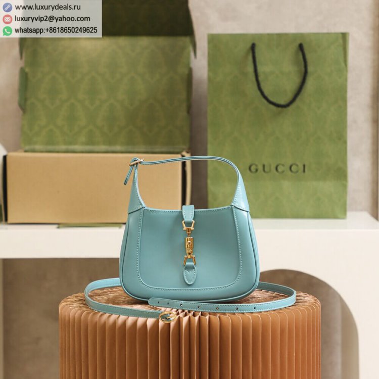 Gucci Jackie 1961 Mini Hobo Bag 637091 10O0G 4933 Women Leather Shoulder Bags Light Blue