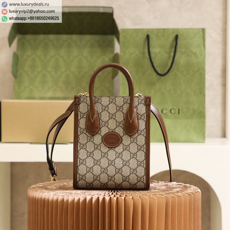 Gucci Mini tote bag 671623 92TCG 8563 Women Canvas Shoulder Bags Brown