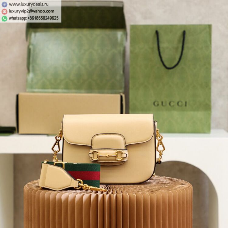 Gucci Horsebit 1955 mini bag 658574 18YSG 9878 Women Leather Shoulder Bags Apricot