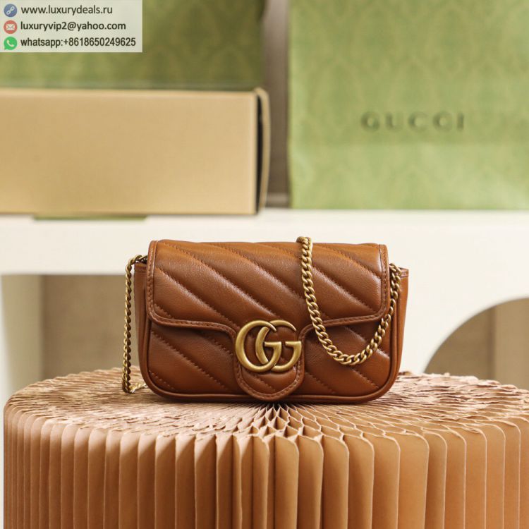Gucci GG Marmont mini 574969 Women Leather Shoulder Bags Caramel