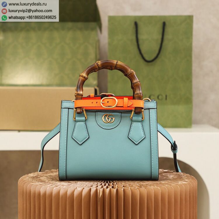 Gucci Diana mini tote bag 655661 17QDT 4972 Women Leather Shoulder Bags Light Green