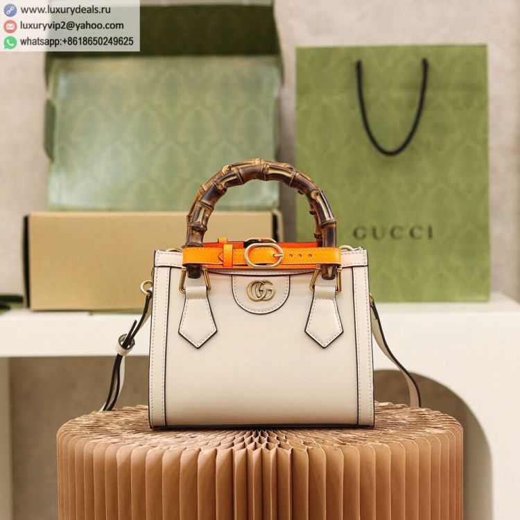 Gucci Diana mini tote bag 655661 17QDT 9060 Women Leather Shoulder Bags White