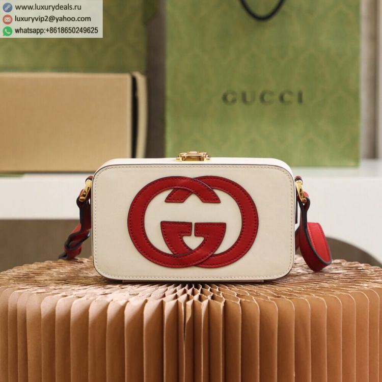 Gucci Interlocking G mini bag 658230 0QGCG 9397 Women Leather Shoulder Bags White