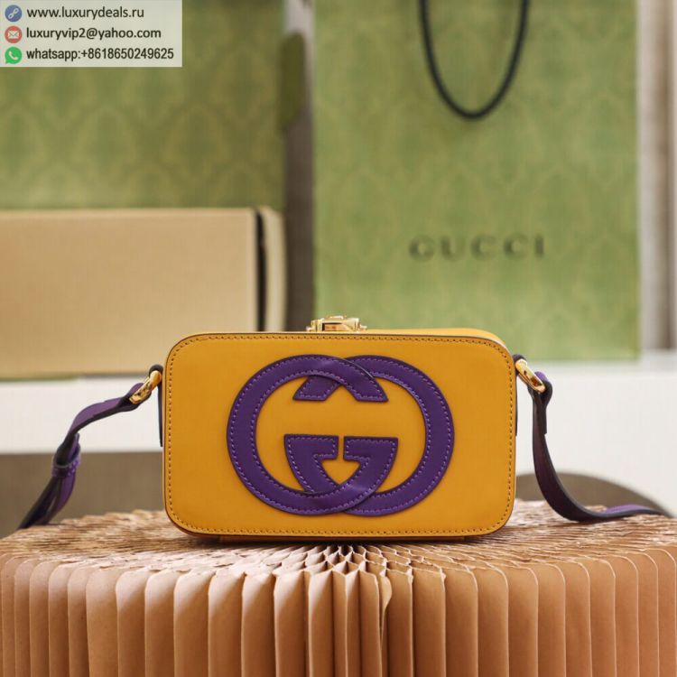 Gucci Interlocking G mini bag 658230 0QGCG 7686 Women Leather Shoulder Bags Yellow