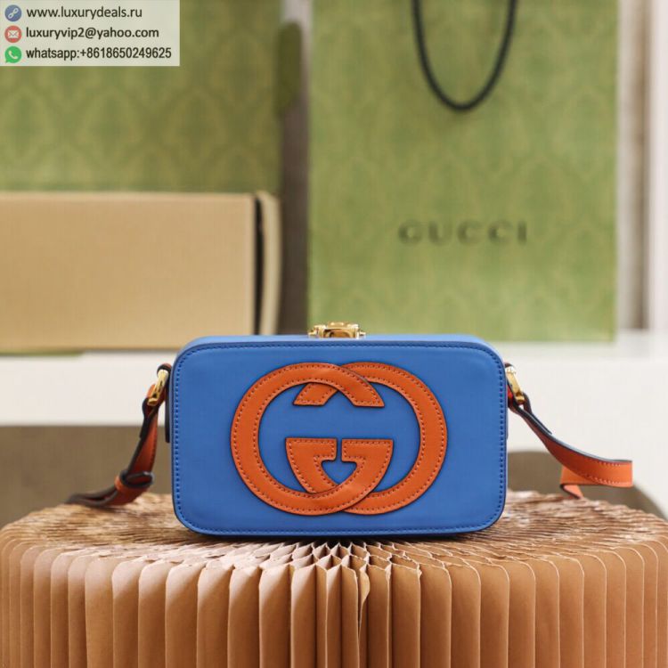 Gucci Interlocking G mini bag 658230 0QGCG 8380 Women Leather Shoulder Bags Blue