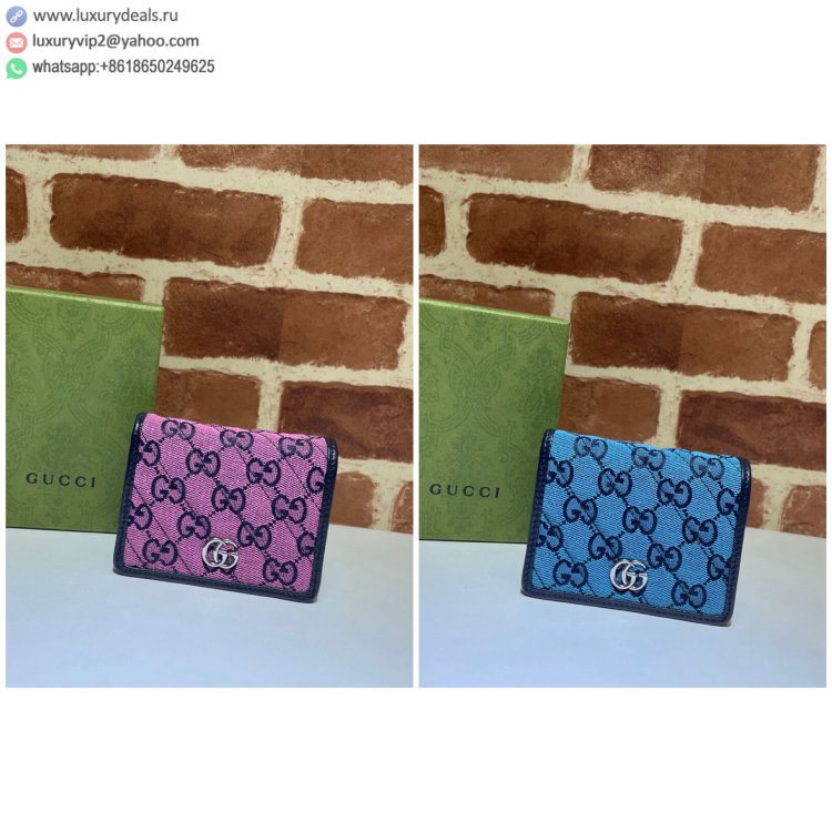 Gucci GG Multicolor GG Marmont 466492 Women Wallets Pink, Blue