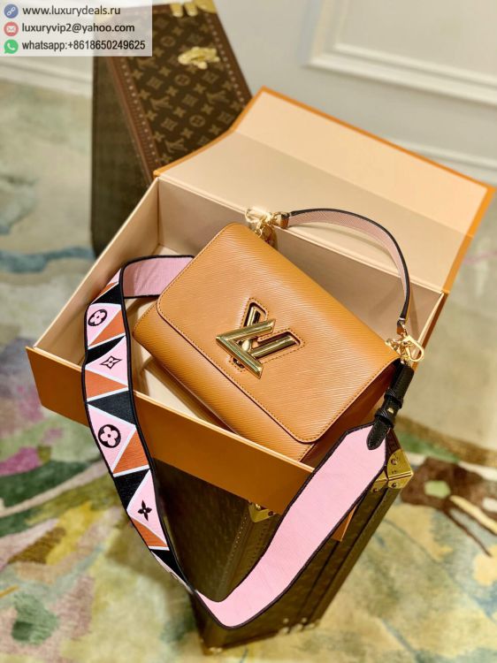 Louis Vuitton LV Twist MM M59026 Women Caramel Epi Shoulder Bags