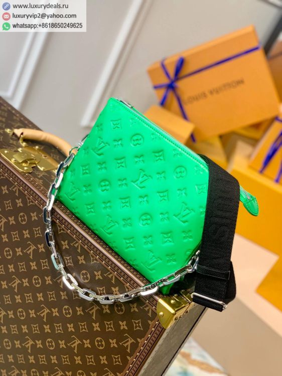 Louis Vuitton LV Coussin Chain Crossbody M57936 Women Green Leather Shoulder Bags
