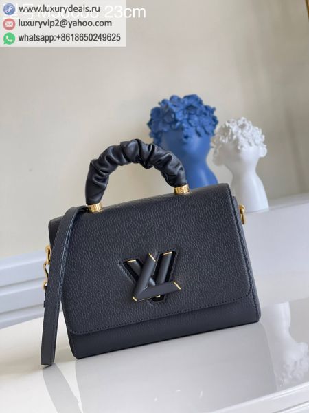 Louis Vuitton Twist MM M58688 Black Leather Tote Bags