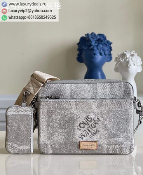 Louis Vuitton Trio Messenger N50068 Light Gray PVC Shoulder Bags