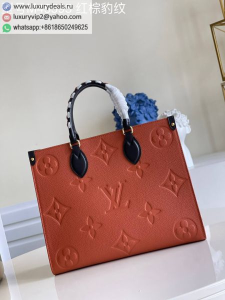 Louis Vuitton Onthego MM M58521 Brown Leather Tote Bags