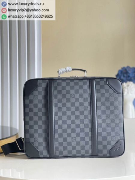 Louis Vuitton LV Briefcase Backpack N50051 Black PVC Backpacks