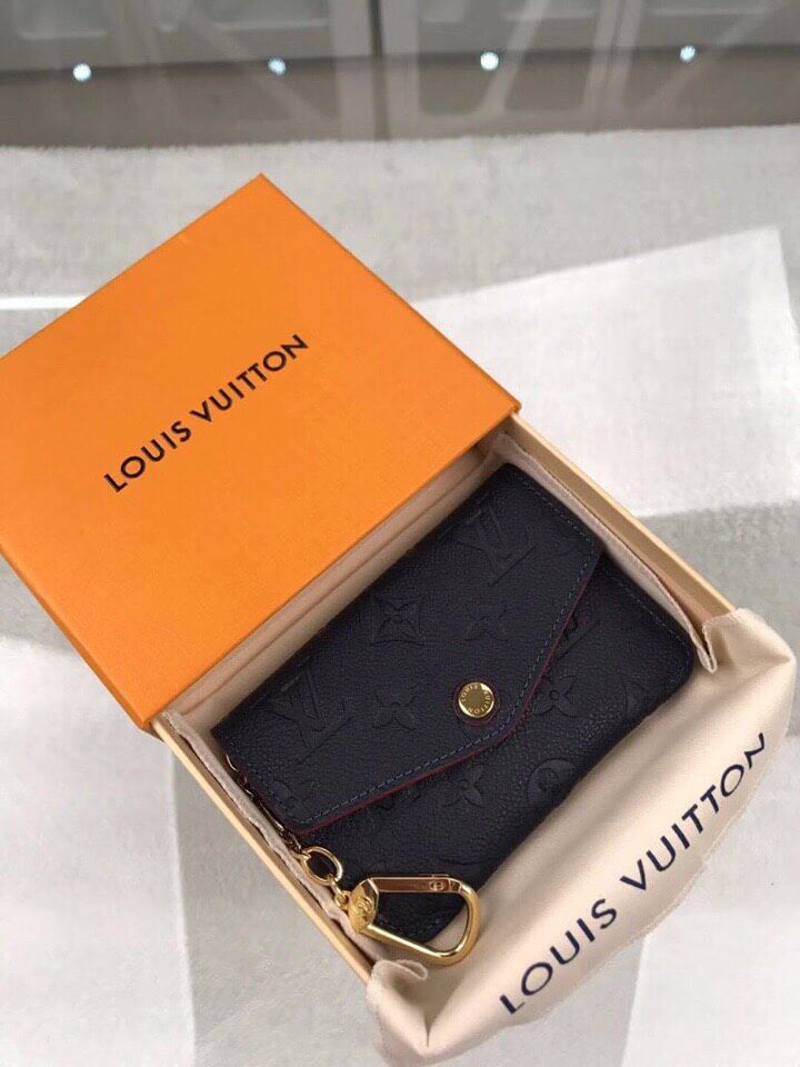 Louis Vuitton LV Key Pouch M62017 Navy Leather Wallets