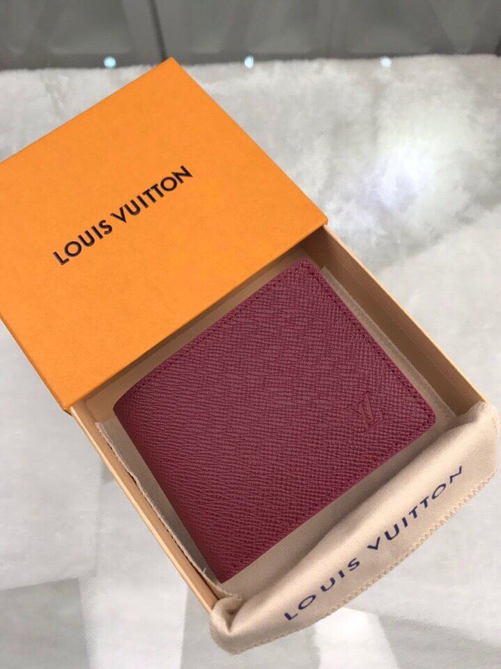 Louis Vuitton LV Amerigo M42099 Wine Red Leather Wallets