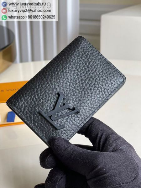 Louis Vuitton LV H26 Pocket Organize M69979 Black Leather Wallets