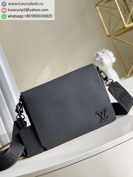 Louis Vuitton LV Messenger Bag M57080 Black Leather Shoulder Bags