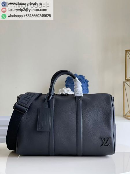 Louis Vuitton LV Keepall Bandouliere 40 M57088 Black Leather Travel Bags