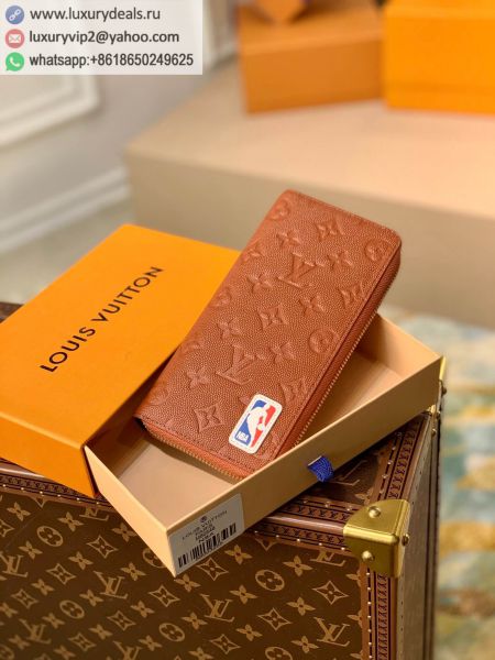 Louis Vuitton LV x NBA Zippy M80548 Caramel Color Leather Wallets