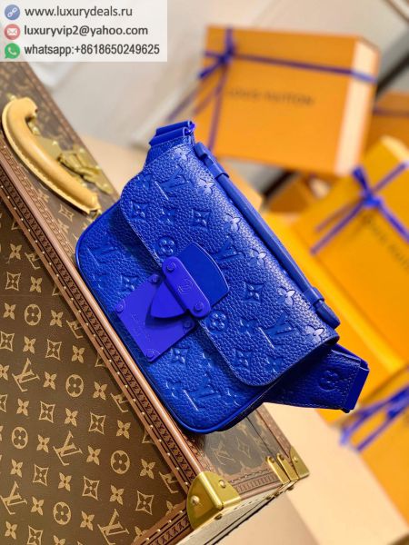 Louis Vuitton LV S Lock Sling Bag M58486 Blue Leather Fanny Packs