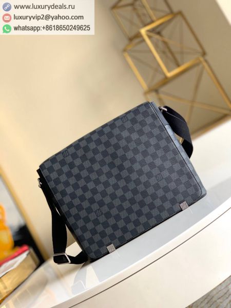 Louis Vuitton LV District MM Messenger N41029 Black PVC Shoulder Bags
