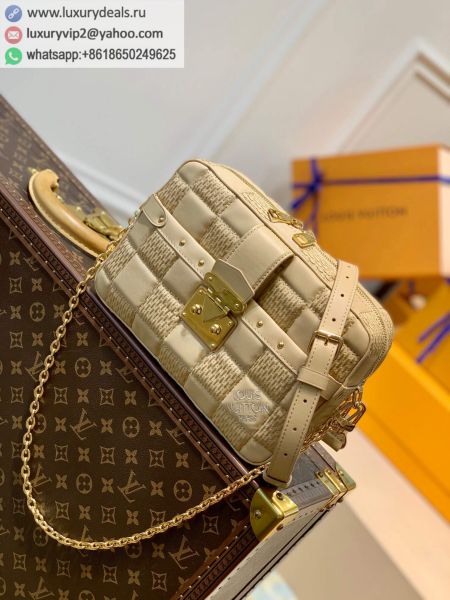 Louis Vuitton LV Troca MM Trocadero Camera Bags M59111 Apricot Sheepskin Shoulder Bags