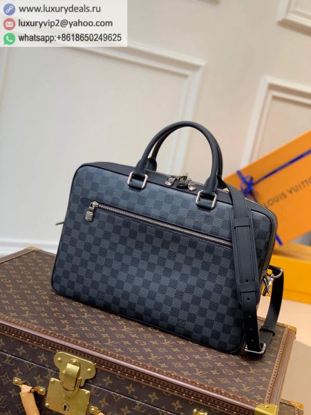 Louis Vuitton LV Porte Documents Business N50200 Black PVC Briefcases