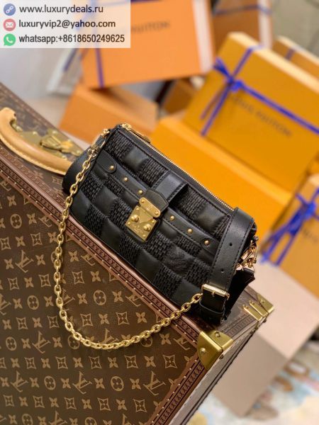 Louis Vuitton LV Pochette Trocadero Camera Bags M59046 Black Leather Shoulder Bags
