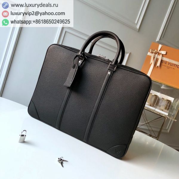Louis Vuitton LV Porte-Documents Voyage N56003 Black Leather Briefcases