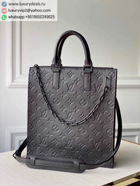 Louis Vuitton LV Sac Plat bag M55924 Black Leather Tote Bags