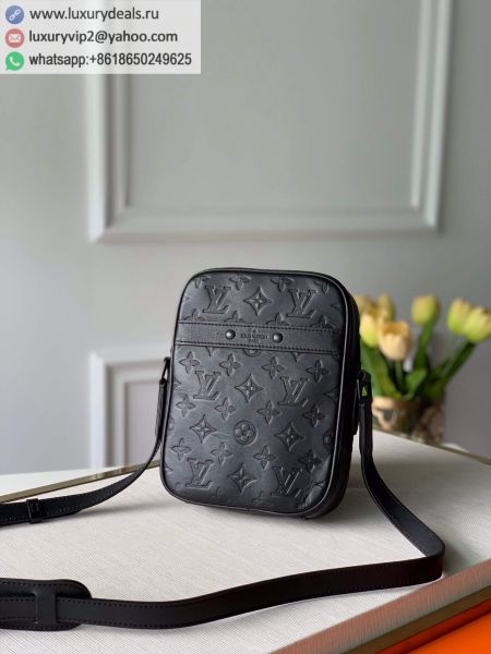 Louis Vuitton LV Danube Slim Camera Bags M44972 Black Leather Shoulder Bags