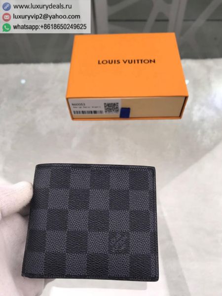 Louis Vuitton LV Amerigo N60053 Black PVC Wallets