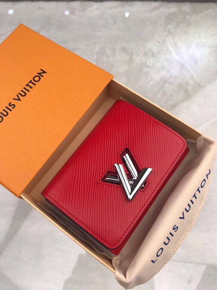 Louis Vuitton LV Twist compact wallet M64413 Red Epi Wallets