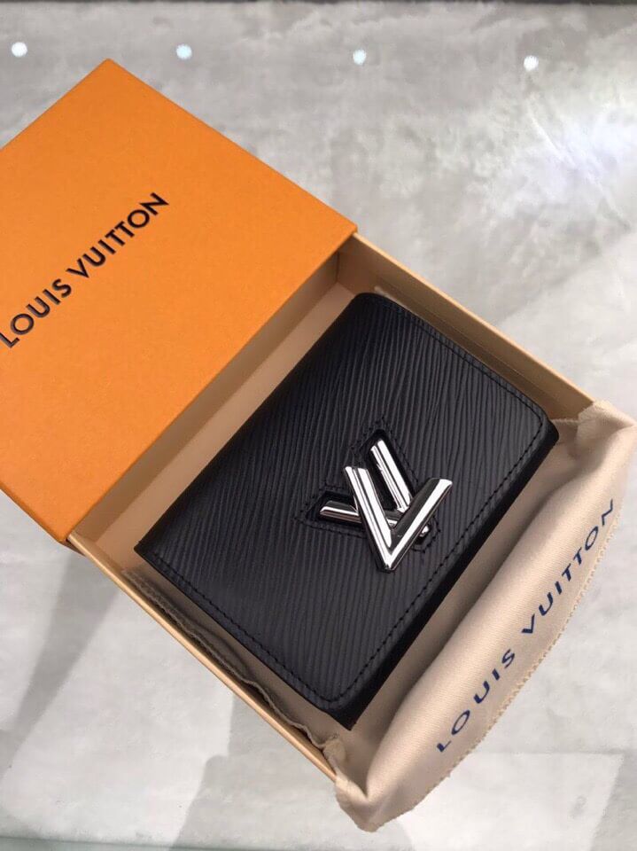 Louis Vuitton LV Twist compact wallet M64414 Black Epi Wallets