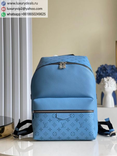 Louis Vuitton LV Discovery Backpack M30747 Light Blue Leather Backpacks