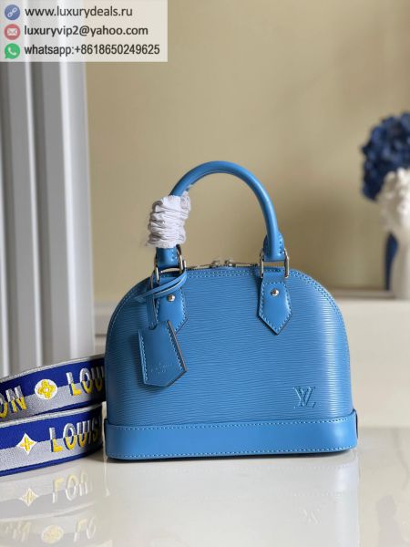 Louis Vuitton LV Alma BB M57426 Blue Epi Tote Bags