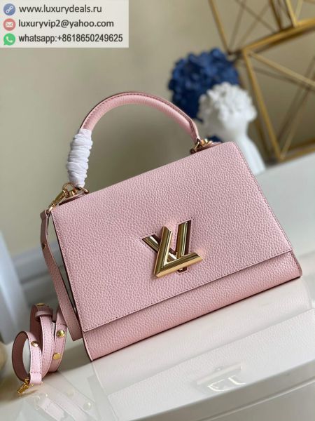 Louis Vuitton LV Twist One Handle MM Bag M57092 Pink Leather Tote Bags