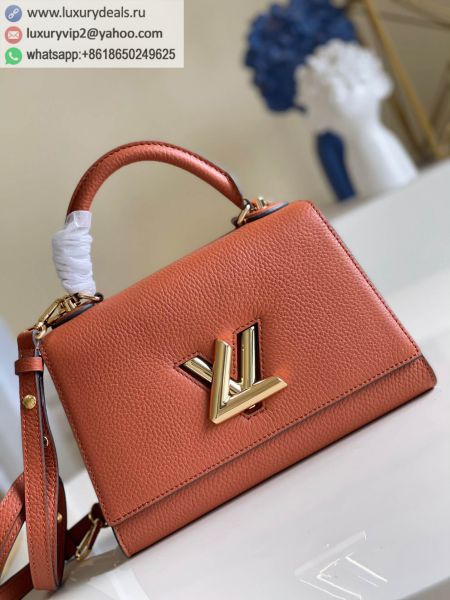 Louis Vuitton LV Twist One Handle PM Bag M57897 Caramel Color Leather Tote Bags
