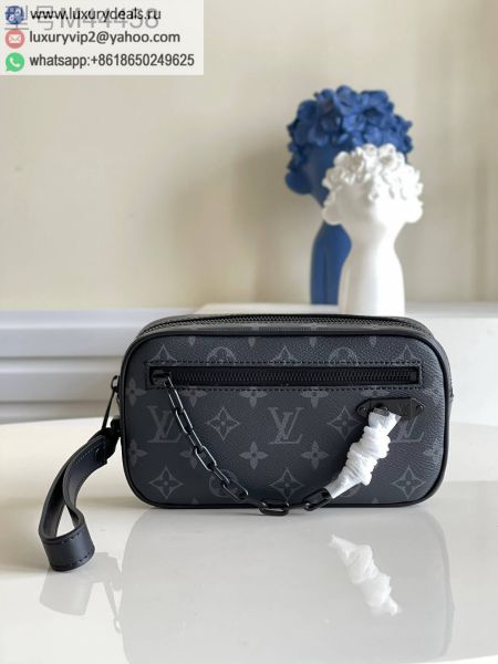 Louis Vuitton LV Virgil Abhol Chain M44458 Black PVC Clutch Bags