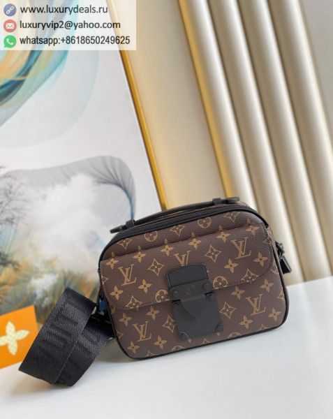 Louis Vuitton LV S Lock Messenger M45806 Black Monogram Shoulder Bags