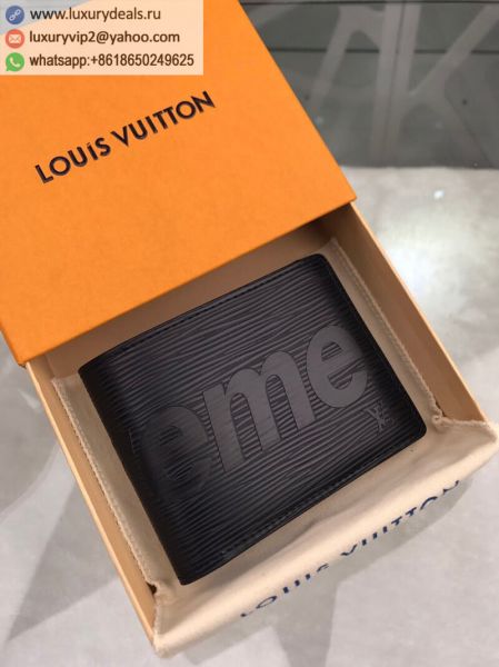 Louis Vuitton LV x Supreme M60332 Black Epi Wallets