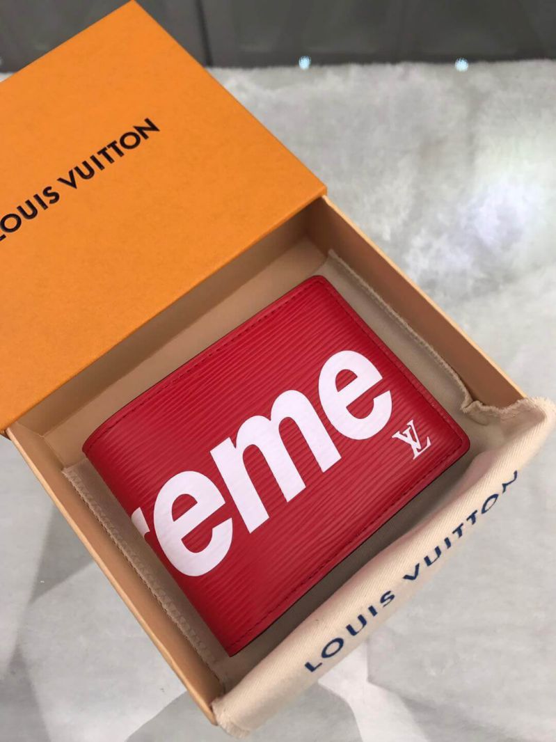 Louis Vuitton LV x Supreme M60339 Red Epi Wallets
