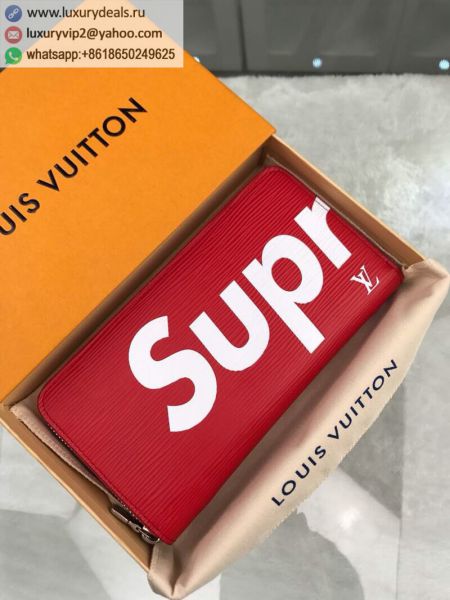 Louis Vuitton LV x Supreme M60305 Red Epi Wallets