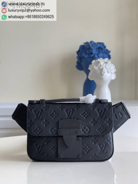 Louis Vuitton LV S Lock Sling Bag M58487 Black Leather Fanny Packs