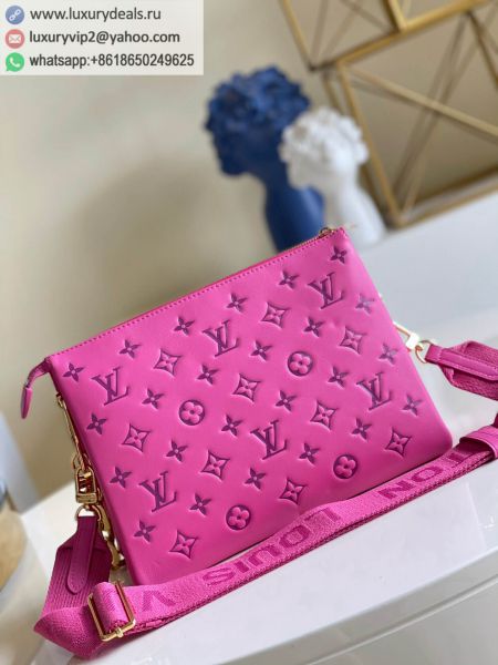 LV Coussin PM handbag Chain Crossbody M58628 Pink Leather Shoulder Bags