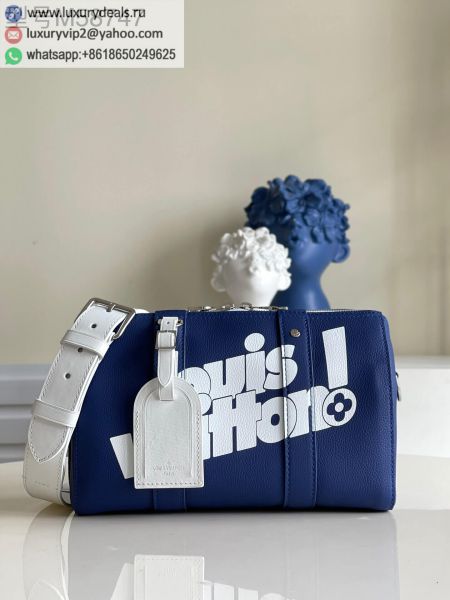 Louis Vuitton LV City Keepall Crossbody M58747 Blue Leather Shoulder Bags