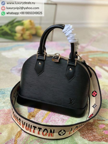 Louis Vuitton LV Alma BB M59217 Black Epi Tote Bags