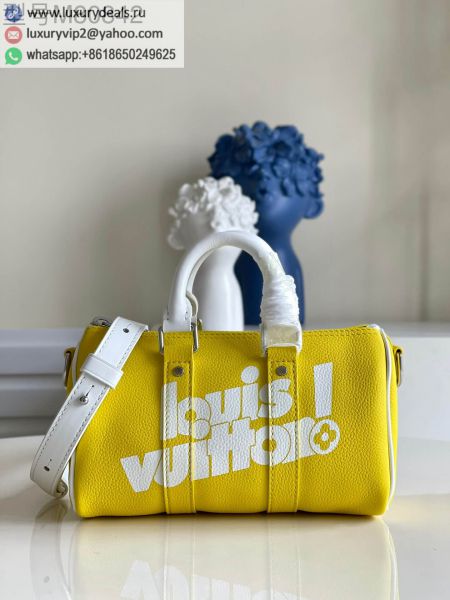 Louis Vuitton LV Keepall XS M80842 Yellow Leather Tote Bags