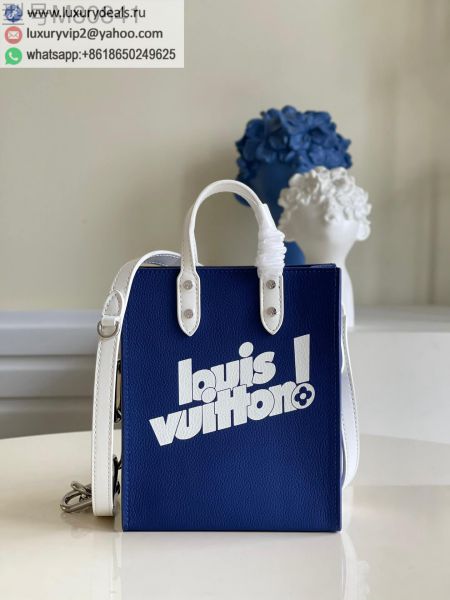 Louis Vuitton LV Sac Plat XS Bag M80841 Blue Leather Tote Bags