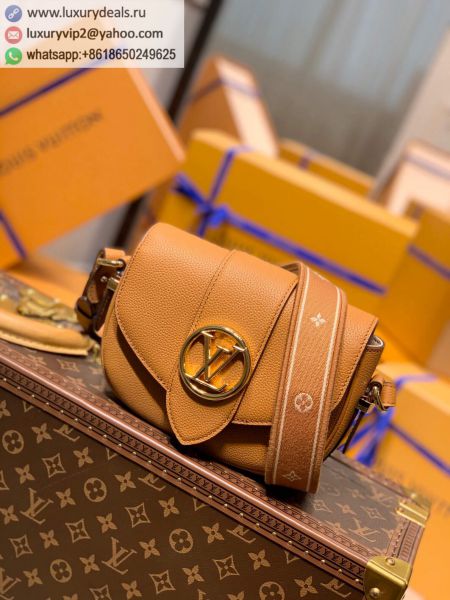Louis Vuitton LV Pont 9 Soft MM M58968 Yellow Leather Shoulder Bags